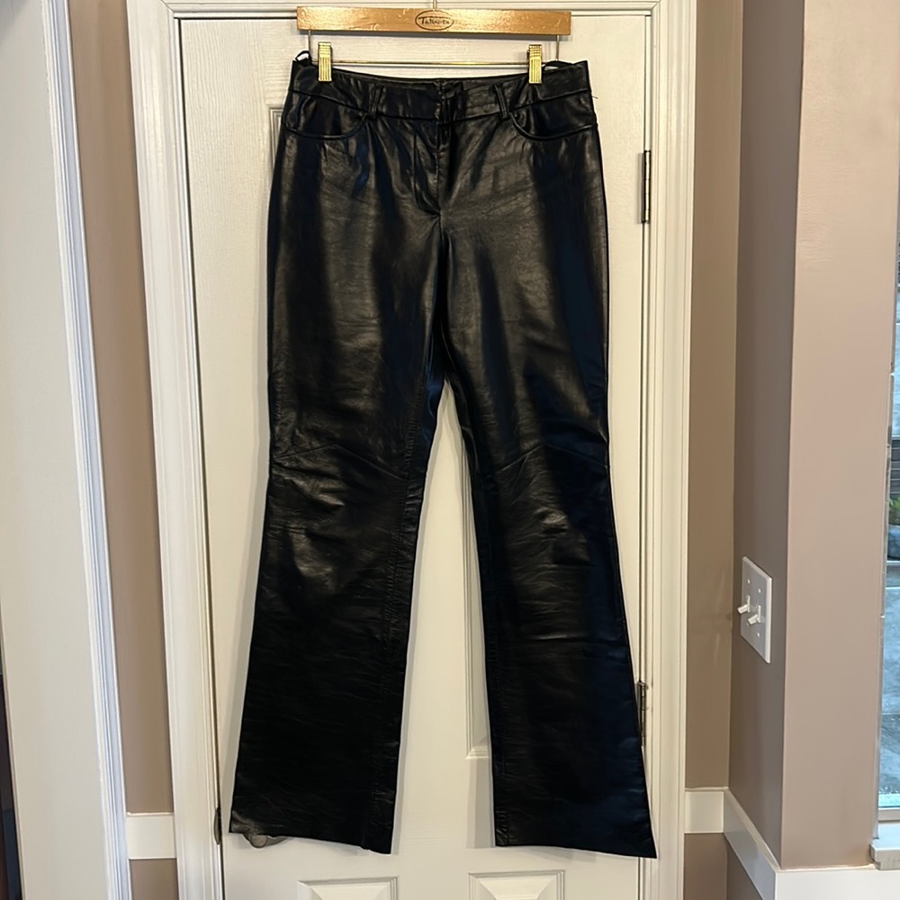 Express Black Faux Leather Boot Cut Pants